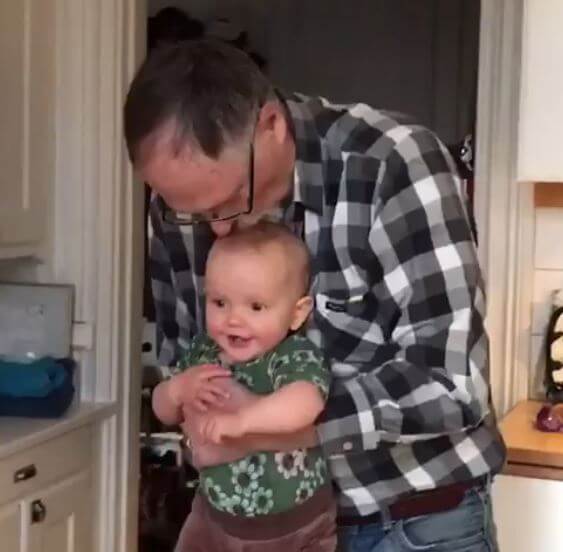 Steve Kinnaman with his grandson.